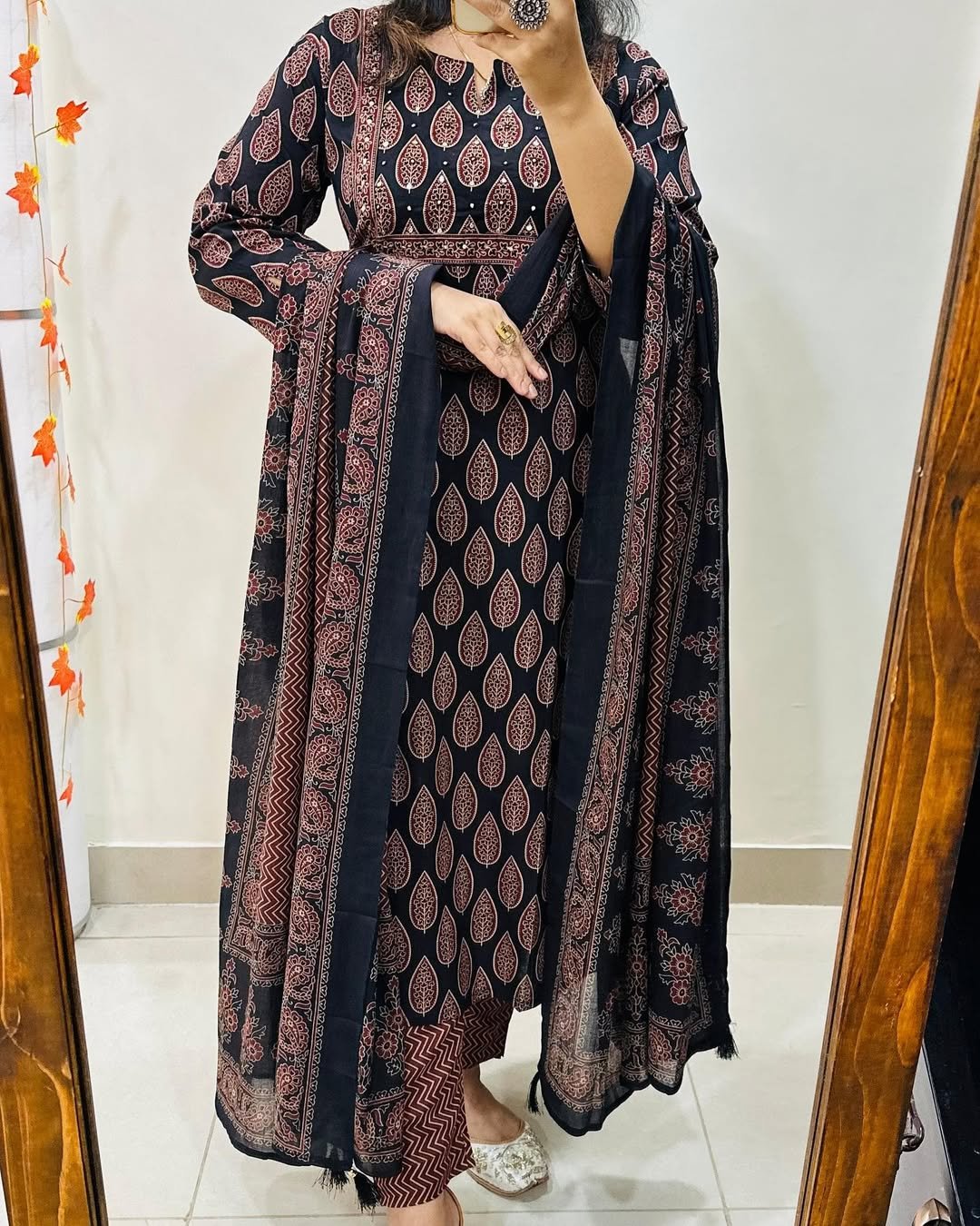 Floral Print Kurta, Salwar & Dupatta Set
