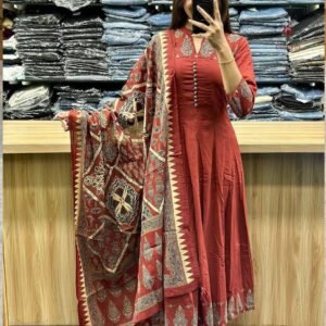 Cotton Anarkali Flared Printed Kurti