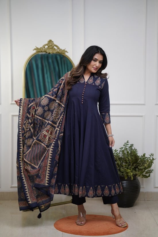 Cotton Anarkali Flared Printed Kurti - Image 2