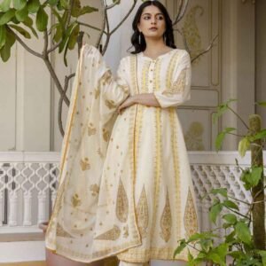 Pure Cotton Anarkali Dupatta Set