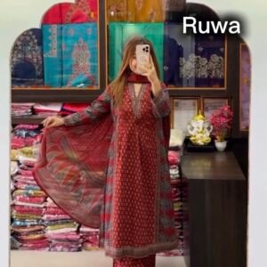 Printed Empire Pure Cotton Kurta with Trousers & With Dupatta