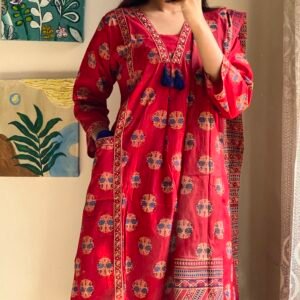 Eid Women's Cotton Floral Print Kurti Set