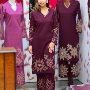 Printed V-Neck Kurta And Pant Set