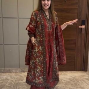 PREMIUM COTTON THREE PIECE GOWN SET
