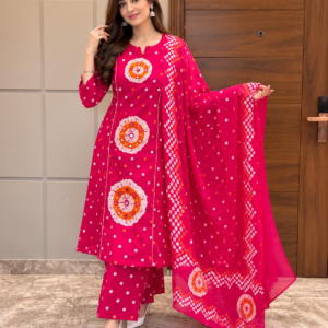 Pistaa Women Printed Regular Pure Cotton Kurta with Trousers & With Dupatta