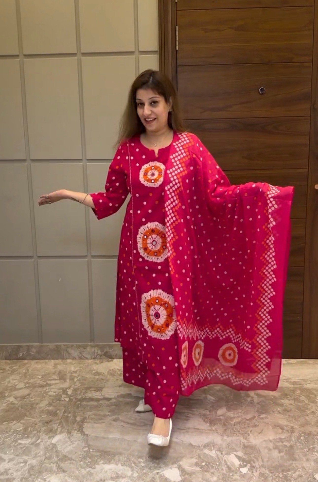 Pistaa Women Printed Regular PureN Cotton Kurta - Image 2